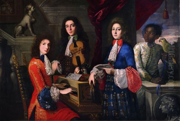 Portrait of Three Musicians of the Medici Court - view 1
