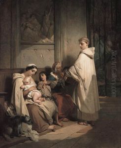 Monk Feeding the Poor by Louis Gallait