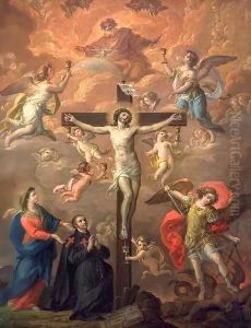 Crucifixion with St Michael by Antonio Gonzalez Velazquez