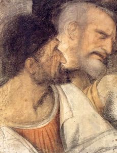 Heads of Judas and Peter by Leonardo Da Vinci
