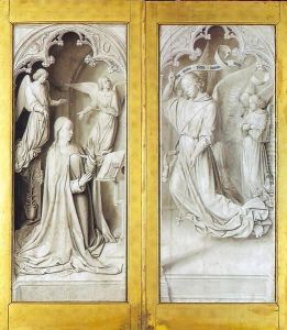 The Moulins Triptych (closed) by Master of Moulins (Jean Hey)