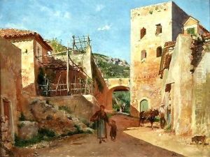 Street Scene near Antibes by Jean-Louis-Ernest Meissonier