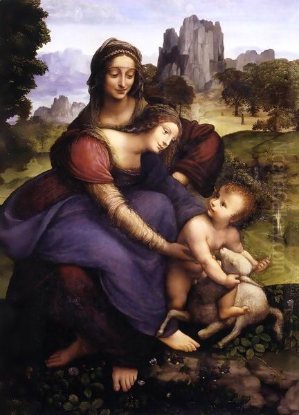 St Anne with the Virgin and the Child Embracing a Lamb - view 1