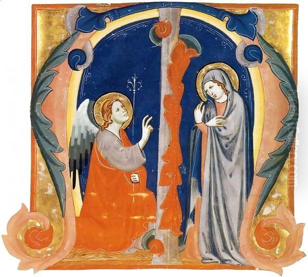 The Annunciation in an Initial M - view 1
