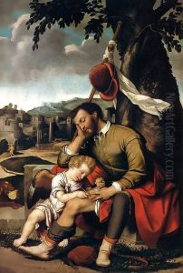 St Roch with an Angel by Alessandro Bonvicino (Moretto da Brescia)