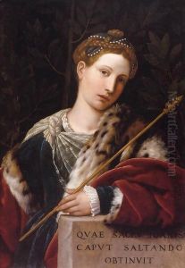 Portrait of Tullia d'Aragona as Salome by Alessandro Bonvicino (Moretto da Brescia)