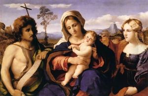 Virgin and Child with St John the Baptist and Mary Magdalene by Palma Vecchio (Jacopo Negretti)