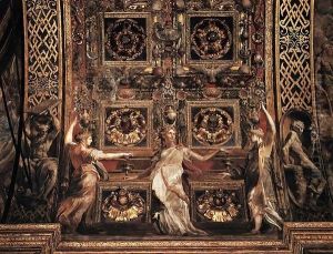 Three Foolish Virgins Flanked by Adam and Eve