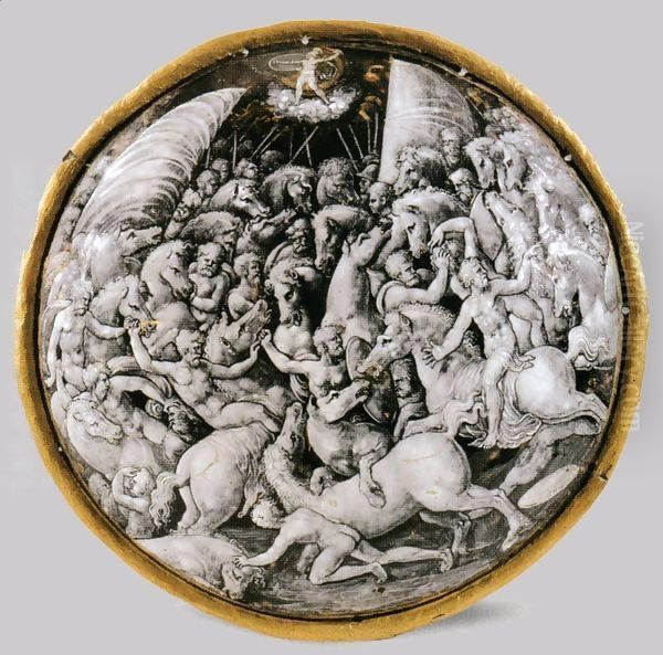 Round Medallion Featuring Combats - view 1