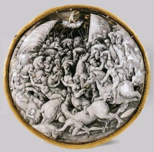 Round Medallion Featuring Combats by Pierre Penicaud