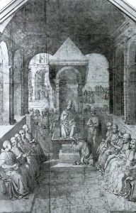 Homage to Pope Eugenius IV in the Name of Emperor Frederick III by Bernardino di Betto (Pinturicchio)