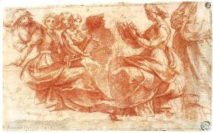 Group of Figures Holding Book