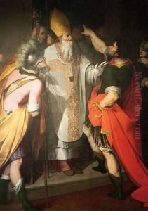 St Ambrose Stopping Theodosius by Camillo Procaccini