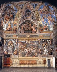 View of the Sala di Constantino by Raphael
