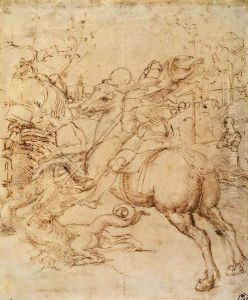 Cartoon for St George and the Dragon by Raphael