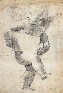 Winged Putto with Cartello by Raphael