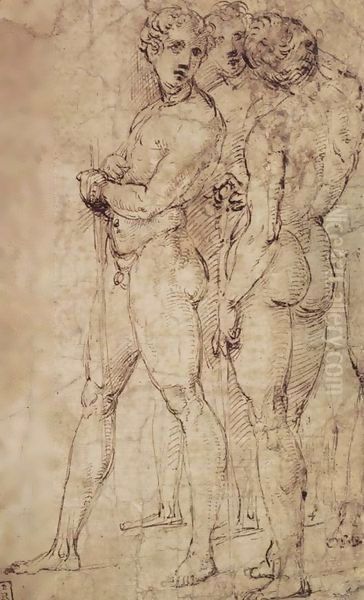 Three Standing Nude Men - view 1