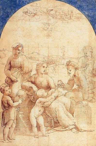 Holy Family with St John the Baptist, Zacharias, and Elizabeth in a Landscape - view 1