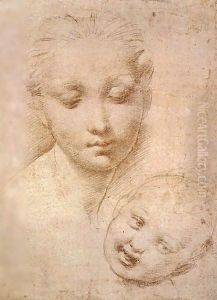 Study of Heads, Mother and Child by Raphael