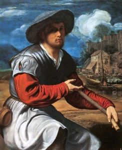 Shepherd with a Flute by Giovanni Girolamo Savoldo