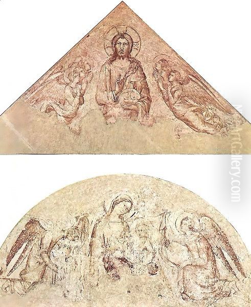 Saviour Blessing (tympanum) and Madonna of Humility (lunette) 2 - view 1