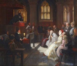 John Knox Preaching in St Giles Cathedral to a Congregation Comprising Mary, Queen of Scots and Other Noble Personages by Robert Burns