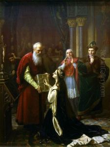 Queen Jadwiga's oath by Jozef Simmler