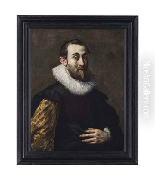 Portrait Of A Gentleman, Half-length, In A Black Doublet With Slashed Sleeves And A Ruff - view 1