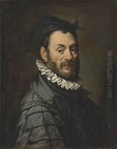 Portrait Of Giambologna (1529-1608), Bust-length, In Black With A Black Cap by Hans Von Aachen