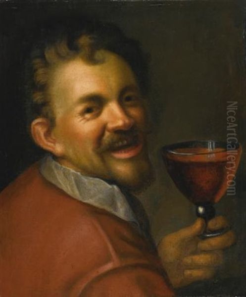 Self-portrait With A Glass Of Wine - view 1