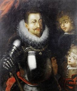 Portrait Of A Nobleman (emperor Rudolph Ii?)in Armour, Wearing The Order Of The Golden Fleece by Hans Von Aachen