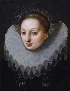 Portrat Einer Vornehmen Dame Mit Haube (+ Portrat Eines Vornehmen Herrn Mit Spitzenkragen; Pair)