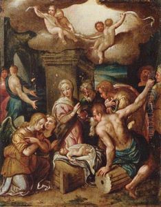 The Adoration Of The Shepherds by Hans Von Aachen
