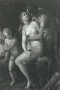 Faun Und Nymphe by Hans Von Aachen