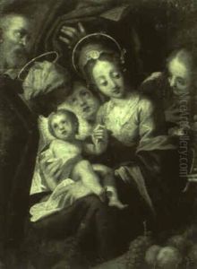 Holy Family With St. Anne And Two Angels