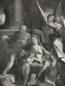 The Holy Family With The Infant St. John The Baptist And Angels by Hans Von Aachen