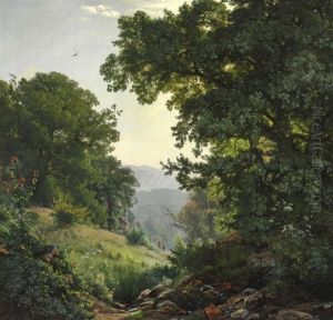 Hilly Landscape With Old Oaks Hilly Landscape With Old Oaks