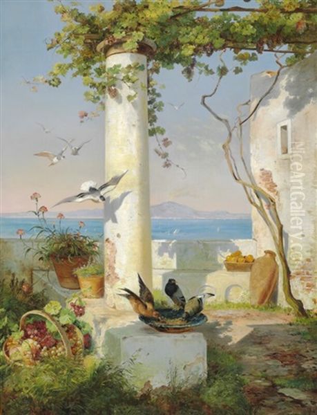 View From A Pergola With Mount Vesuvius In The Background - view 1