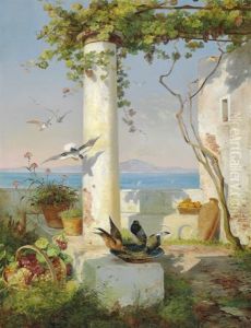 View From A Pergola With Mount Vesuvius In The Background