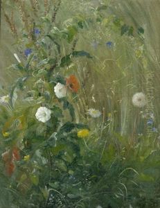 Wiesenstuck Mit Mohn, Lowenzahn Und Kornblumen by Carl Frederik Peder Aagaard