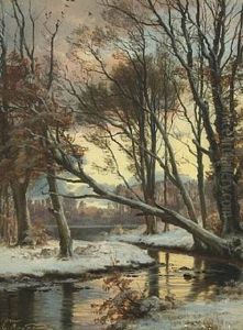 Wintry Landscape With A Stream