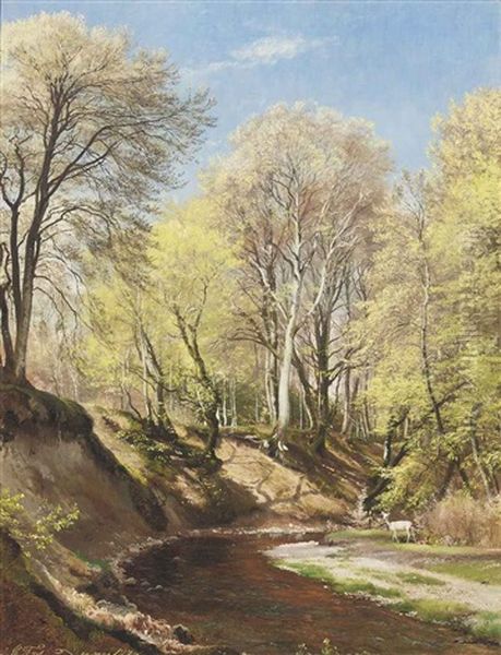 Deer At The Bend Of The River - view 1