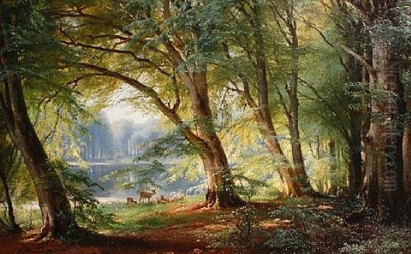 Deer Beside A Lake - view 1