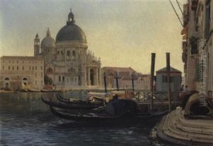 Parti Fra Venedig Med Udsigt Mod Santa Maria Della Salute by Carl Frederik Peder Aagaard
