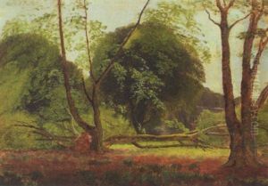 Skovparti, I Baggrunden Hus by Carl Frederik Peder Aagaard