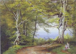 Parti Fra Mons Klint Med Mor Og Barn Hvilende I Graesset by Carl Frederik Peder Aagaard