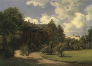 Fra Haven Bag Johanne Louise Heibergs Hus I Rosenv+nget by Carl Frederik Peder Aagaard