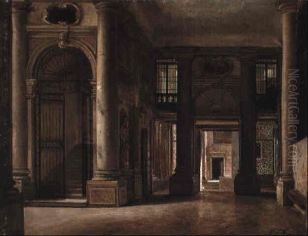 A Marble Hall In A Venetian Palace - view 1