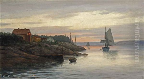 Setting Sail From The Fjords At Sunset - view 1