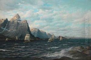 Norske Bater Langs Kysten by Zackarais Martin Aagaard